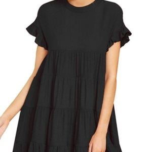Joteisy Women’s O Neck Ruffle Sleeve Tiered Casual
